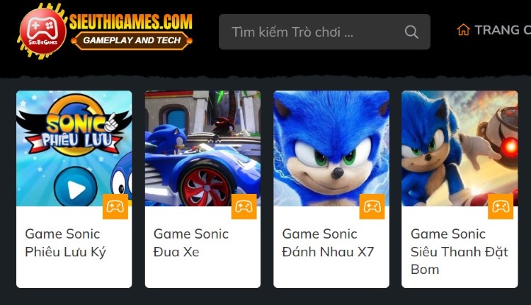 Chơi game Sonic miễn phí trên Sieuthigames